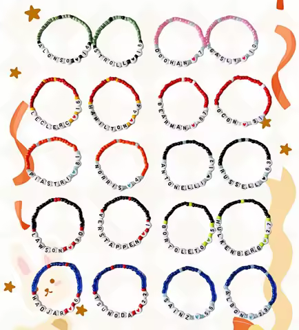 Handmade F1 Grid Inspired | Drivers Beaded Friendship Bracelet Creative Gift