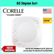 Corelle Loose (2213-LP) 26cm Square Dinner Plate (Country Rose / Sakura / Provence Garden / European Herbs / Daisy Field