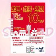 Lucky2 10GB 中國 台灣 澳門 一年數據卡 Lucky Sim