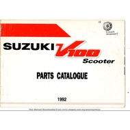 Suzuki V100 / Address 100 / AG100 1992 - 2000 Parts Manual Catalogue
