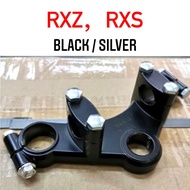 YAMAHA RXZ HANDLE BRACKET - OLD (SILVER / BLACK) // RXZ MILI OLD 5SPEED RXS RXS115 HANDLE CROWN TAPAK HANDLE BREKET STAY