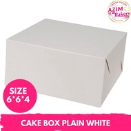 Cake Box Plain White (3pcs) 6x6x4 Kotak Kek Putih 6x6x4 | Kotak Kek | Kek Box Putih | Plain Cake Box