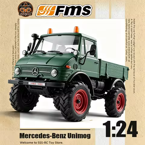 In-Stock Fms Fcx24 Unimog 421 1:24 Scale 4wd Rc Crawler Mercedes-Benz 1966 Off Road Electric Remote