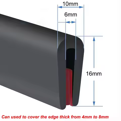 New U-Shape Edge Protector Strip Trim Rubber 3 Meters Edge Trim Strip Waterproof Edge Protector