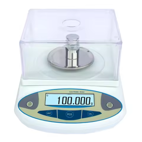 500gx0.001g Electronic Balance Scale with Windshield High Precision Laboratory Solid Analytical Digi
