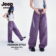 JEEP SPIRIT Men's and Women's Charge Pants, Work Pants, Loose Pants Black