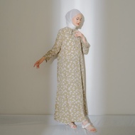 New Eyra Maxidress Mayoutfit | Dress Gamis Muslim Motif Bunga Kerah