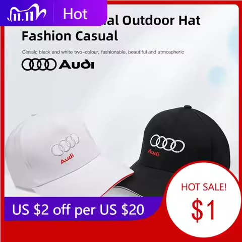 2025 Hot Car Logo Embroidered Baseball Cap Outdoor Summer Sports Hat For Audi A1 A3 A4 A5 A6 A7 A8 Q