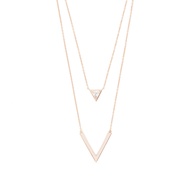 Jewellista สร้อยคอเลเยอร์พร้อมจี้ Valentina เงินแท้ประดับพลอย CZ ชุบทองคำขาว ชุบทอง 14k ชุบโรสโกลด์