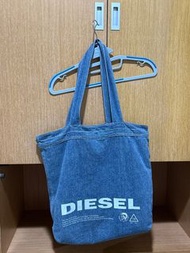 日本專櫃購入 DIESEL 雙面 兩用 牛仔 羔羊毛 QQ毛 購物包 托特包 購物袋