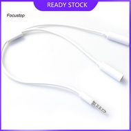 FOCUS 35mm Audio Music Splitter Cable Earphone Headphone Adapter 1 Male to 2 Female
