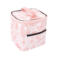 防潑水戶外露營調味瓶收納套組(附贈10個瓶罐+毛巾)粉色復古印花