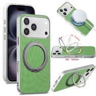 Solid Magnetic Shockproof Phone Case For iPhone 15 16 17 Pro Max PLUS 16E 17E 17Air with Roating Kic