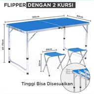 Promo Meja Lipat Koper 4 Kursi, Meja Lipat Meja Koper Aluminium Meja