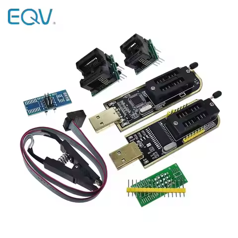 CH341B XTW100 24 25 Series EEPROM Flash BIOS CH341 USB Programmer Module + SOIC8 SOP8 Test Clip For