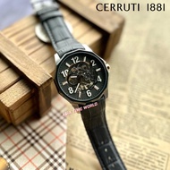 Cerruti 1881 CTCIWGE2206303 Automatic Men Watch with Grey Skeleton Dial and Grey Genuine Leather