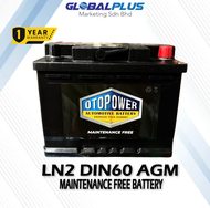 Otopower DIN60 - LN2 Micro Hybrid AGM BATTERY For Start Stop System For Mini Cooper Proton X50 Peuge