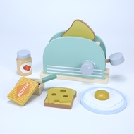 kid Wooden Kitchen Pretend Play Toy Simulation Wooden Coffee Machine Juicer Toaster Machine Mixer Ea