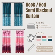 Hook &amp; Rod Type Modern Langsir Murah Curtain Semi Blackout Langsir Pintu Door Curtain Ready Stock In Malaysia Comfyhome365