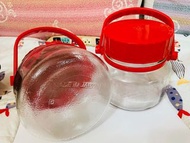 日本製一公升 玻璃 釀酒封罐。釀梅酒！寬15*高14.5cm。 只剩一個