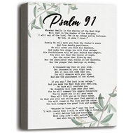 Inspirational Quotes Canvas Wall Art Psalms 91 Wall Art Sign Spiritual Wall Decor Sign Bible Verse P