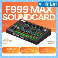 F999 Max With BM800 Sound Card With Microphone Audio Mixer Sound Card For Live Singing Studio Blueto