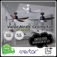 [CRESTAR] Value Air DC Ceiling Fan: 40/46 Inch 3 Blades 48/55 Inch 5 Blades