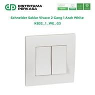 Schneider Vivace 2 Gang 1 Way White Switch - KB32_1_WE_G3