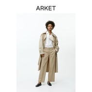 ARKET Women's Stretch Cotton Low-Waist Straight Trousers Chino Pants Beige1075050001