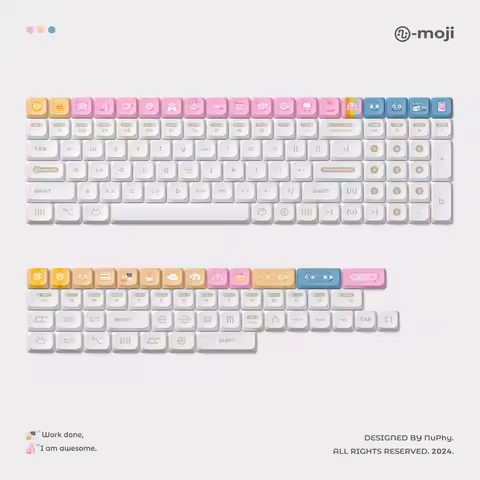 NuPhy Numoji 150pc Keycap PBT 5 Side Thermal Sublimation nSA Profile Small Full Set for Hot Swap Dwa