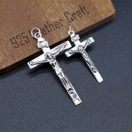 銀革手作 925 純銀  耶穌 十字架 吊墜
