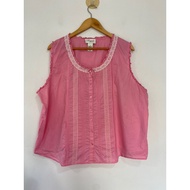 Nightgown *With Stains Ribbon Overflow* Beguile 1XL Chest Width 53 Inches Length 25.5 Thin cotton