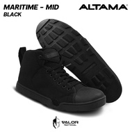 Altama - Maritime Mid Wide [Black] รองเท้ายุทธวิธี รองเท้าผ้าใบผู้ชาย มีรูระบายน้ำ และที่ล็อกตีนกบ  