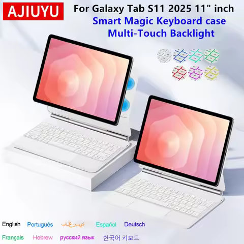 AJIUYU Magic Keyboard For Samsung Galaxy Tab S11 11-Inch 2025 Tab S11 Tablet Smart Magnetic Case Key
