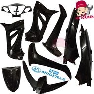 🏍️BODY COVER SET(LOCAL)  MODENAS CT100 BLACK/RED+BLACK/RED+WHITE "MOTORMAN"