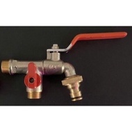 Two Way Wall Washing Machine Double Brass Bib Tap