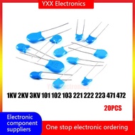 20 high-voltage ceramic capacitors 1KV 2KV 3KV 101 102 103 221 222 223 471 472