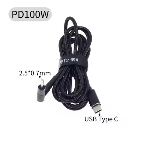 100W USB Type C to 2.5x0.7mm Male Plug Converter USB C PD Charger DC Power Cable Cord for Asus EEE P