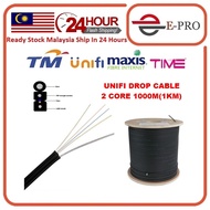 1000Meter 1Core/2Core Outdoor Drop Fiber Cable Unifi Fiber Optic 2core Singlemode FTTH Cable Fiber T