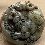 Ancient Jade Old Xiuyu Antique Jade Antique Antique Old Jade Bi Jade Pendant Handle Pendant Collecti