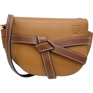 LOEWE/ Loewe Gate 迷你肩背包，ブラウン皮革/金色五金，女士款 [二手]