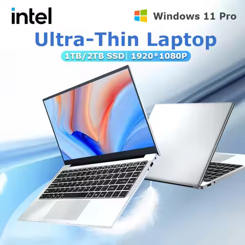 14.1" Ultra Slim Windows 11 Pro Laptop Computer intel Atom A3950 12GB RAM 1TB 2TB SSD Notebook PC 10