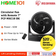 Iris Ohyama Circulator Fan with Remote 7" PCF-MKC18 BK