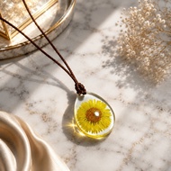 Daisy Resin Pressed Flower Necklace Necklace/ Original Daisy Flower ResinTALI