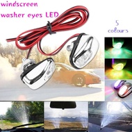 (SEPASANG) Chrome BLUE WHITE LED Light Lamp Jet Spray Nozzle Wiper Washer Eyes LED Poton Perodua Toy