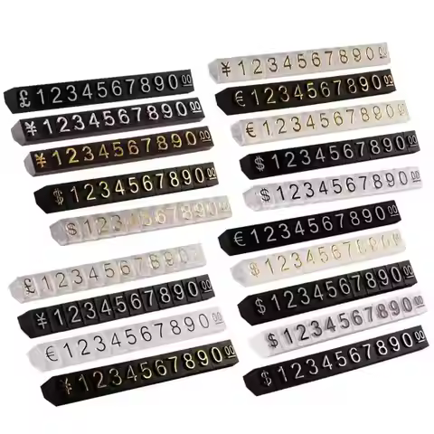 9x6.5mm L Plastic Cubes Price Display Tags Adjustable Number Stand Frame Label Jewelry Showcase Coun