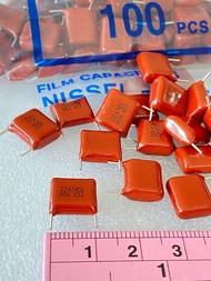 0.22UF 450V 224=220NF (แพ็ค10ตัว50ตัว100ตัว) Cไมล่าญี่ปุ่น ยี่ห้อ NISSEI ขาห่าง10มิล ขาสั้นจากโรงงาน