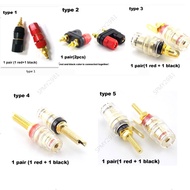 Audio Socket Terminal Amplifier Speaker Brass Gold Plated 4mm Banana Plug Binding Post Power Connect