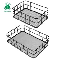 Kesoto Rectangular Wire Storage Basket, Large Stackable Storage Basket for Closets, Cabinets, Laundr