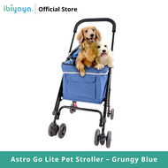 Ibiyaya Astro Go Lite Pet Stroller – Grungy Blue รถเข็นสุนัข แบบ4ล้อ รับน้ำหนักได้ 8 Kg.